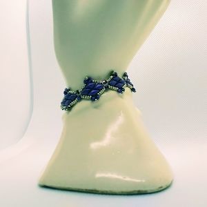Purple and silver diamond shape bracelet